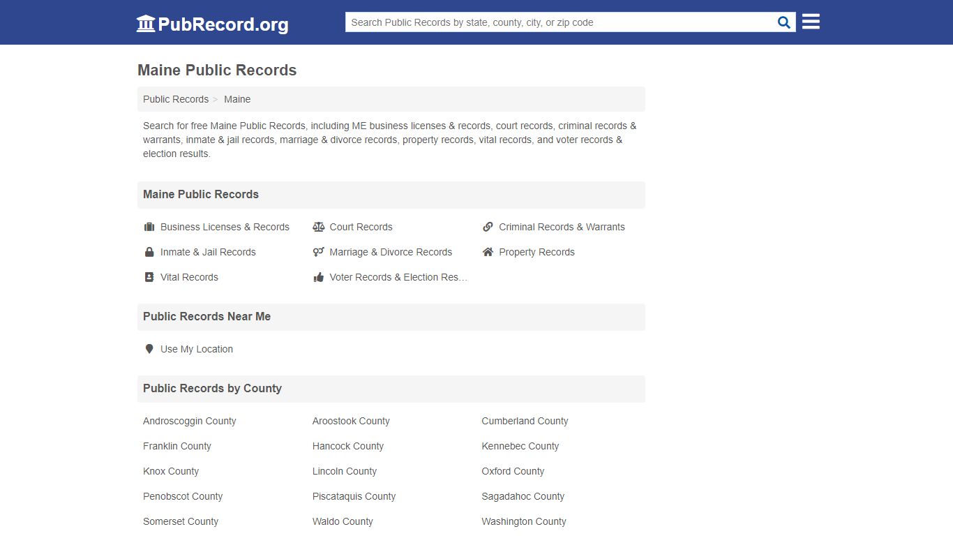 Free Maine Public Records - PubRecord.org